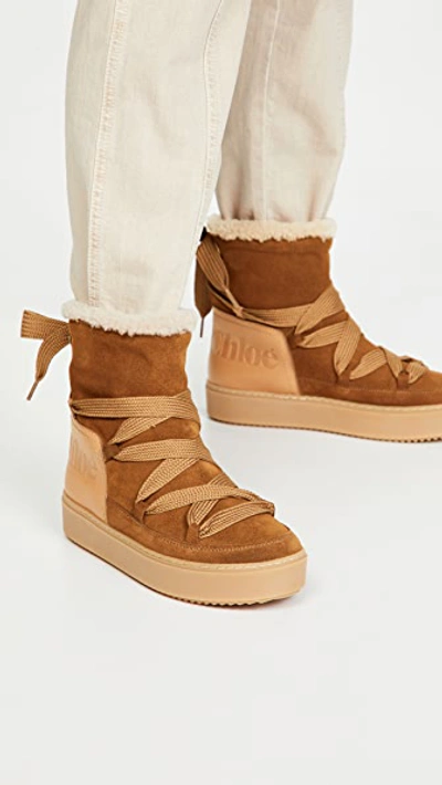Shop See By Chloé Charlee Shearling Ankle Boots