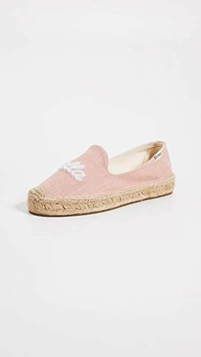 Shop Soludos Ciao Bella Smoking Slippers In Dusty Rose