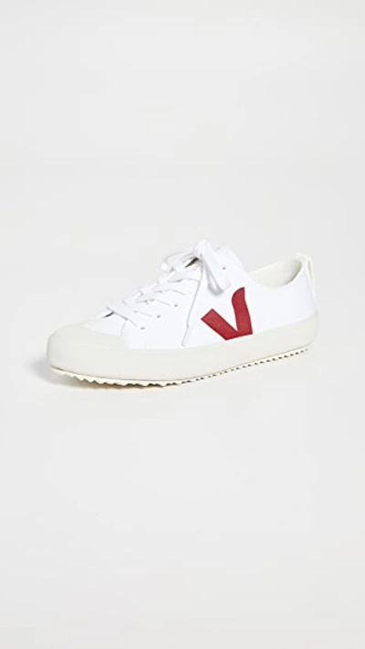 Shop Veja Nova Sneakers In White/marsala