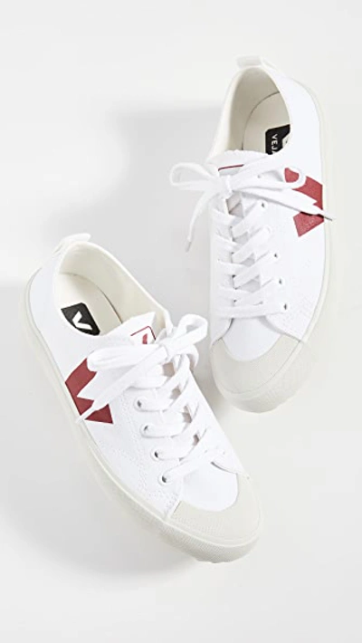 Shop Veja Nova Sneakers In White/marsala