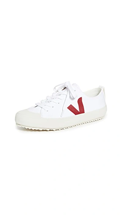 Shop Veja Nova Sneakers In White/marsala