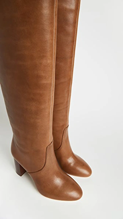 Loeffler Randall Goldy Leather Knee Boots In Safari