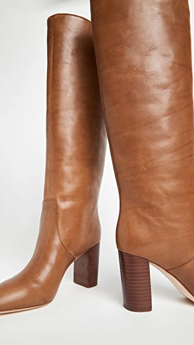 Loeffler Randall Goldy Leather Knee Boots In Safari