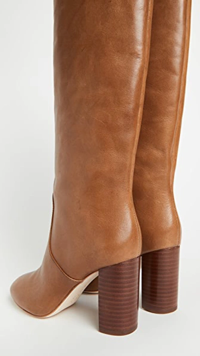 Loeffler Randall Goldy Leather Knee Boots In Safari