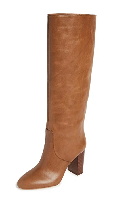 Loeffler Randall Goldy Leather Knee Boots In Safari