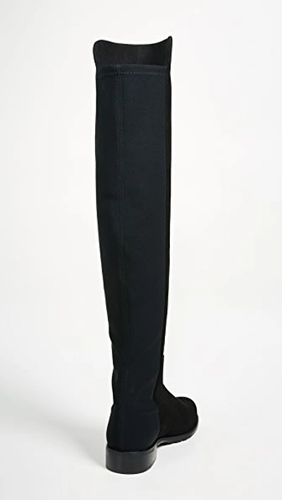 Stuart Weitzman 5050 Stretch Suede Boots Black In Black