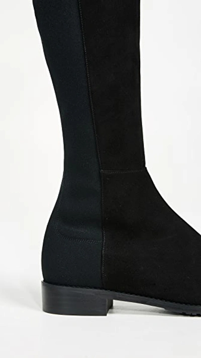 Stuart Weitzman 5050 Stretch Suede Boots Black In Black