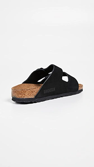 Birkenstock Soft Footbed Arizona Slides In Black