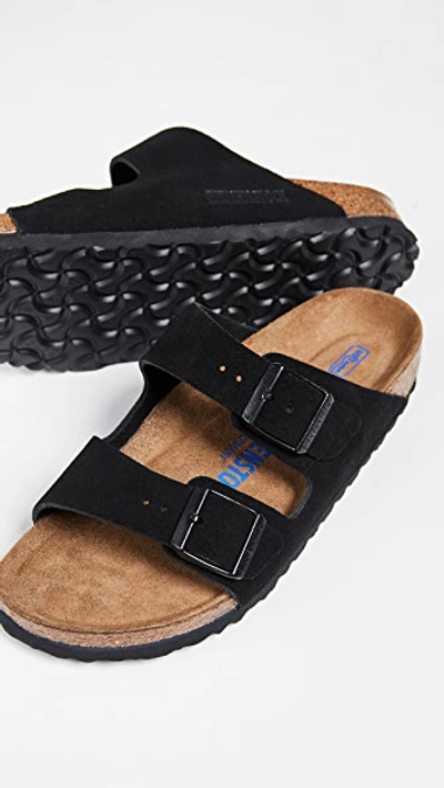 Birkenstock Soft Footbed Arizona Slides In Black