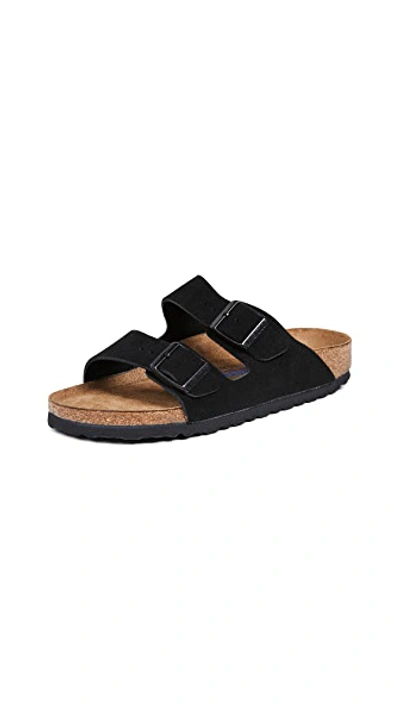 Birkenstock Soft Footbed Arizona Slides In Black