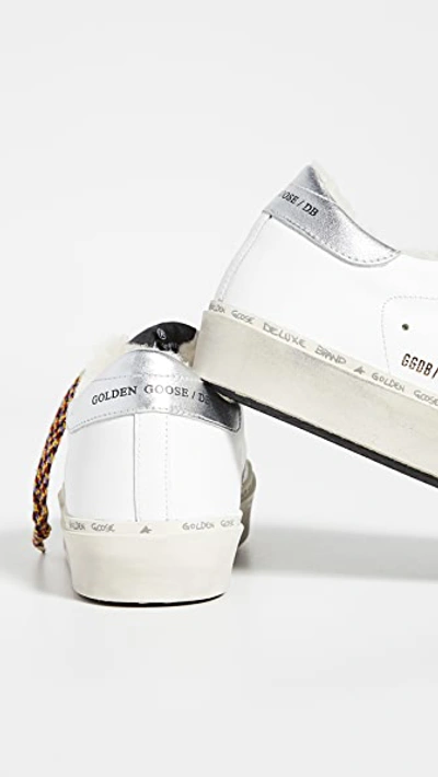 Shop Golden Goose Hi Star Sneakers In White/shearling