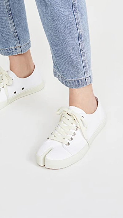 Shop Maison Margiela Tabi Sneakers In White