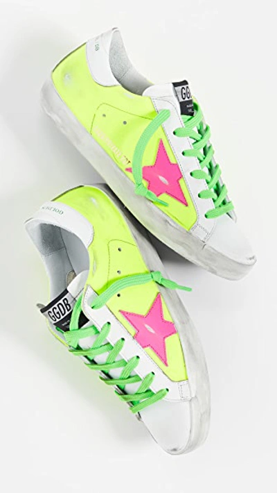 Shop Golden Goose Superstar Sneakers In Yellow Fluo/pink/green Fluo