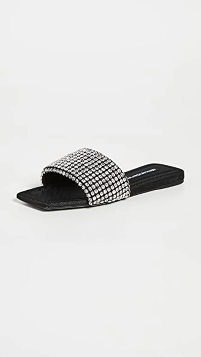 Shop Alexander Wang Anya Crystal Flat Slide Sandals