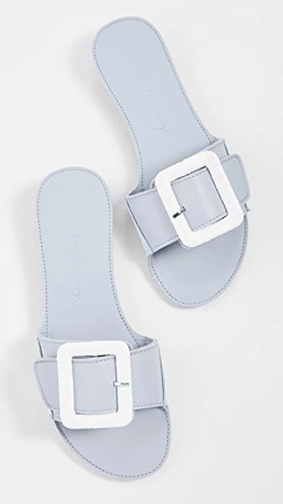 Shop Definery Loop Open Slides In Pale Blue