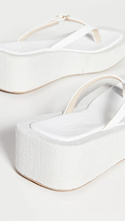 Shop Jacquemus Les Tatanes Lin Sandals In White