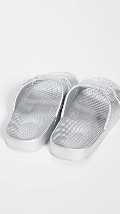 Freedom Moses Metallic Plastic Pool Slides In Silverado