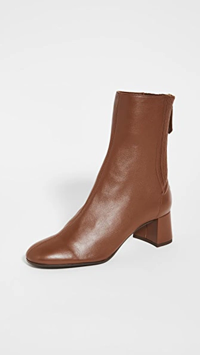 Shop Aquazzura Saint Honore' Booties 50mm Cinnamon