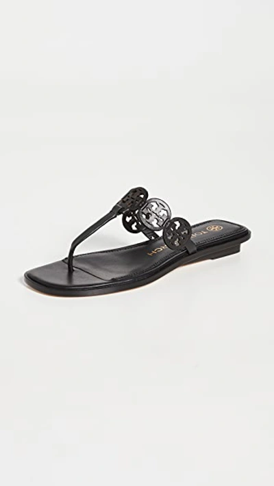 Shop Tory Burch Tiny Miller 10mm Thong Sandals In Perfect Black