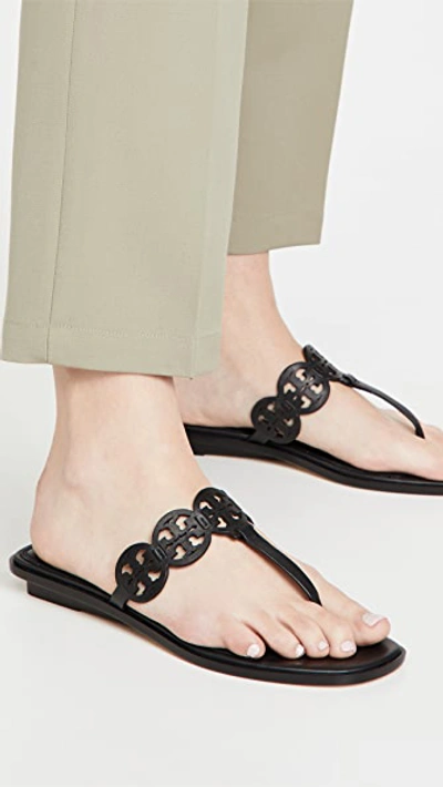 Shop Tory Burch Tiny Miller 10mm Thong Sandals In Perfect Black