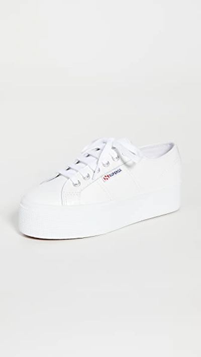 Shop Superga 2790 Platform Sneakers White