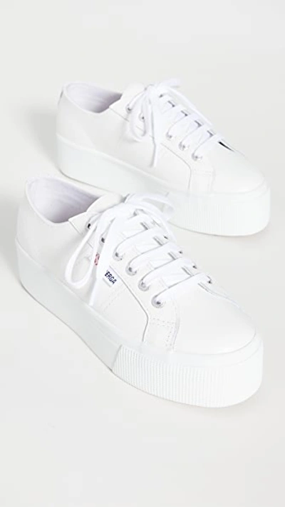 Shop Superga 2790 Platform Sneakers White