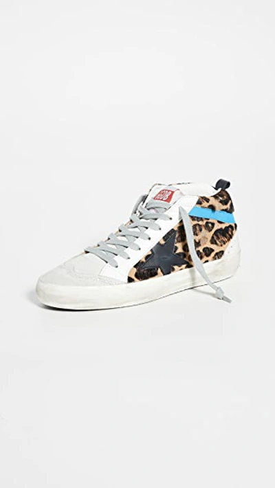 Shop Golden Goose Mid Star Sneakers In Leopard/black