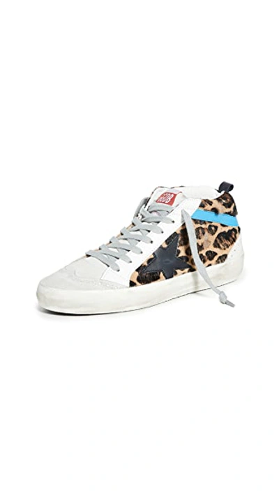 Shop Golden Goose Mid Star Sneakers In Leopard/black