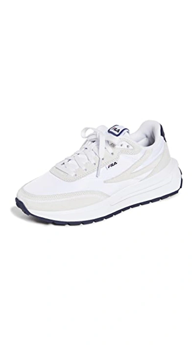 Shop Fila Renno Sneakers In White/ Navy/ Red