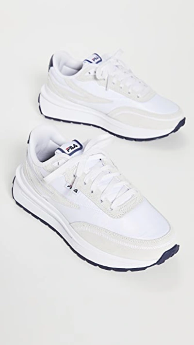 Shop Fila Renno Sneakers In White/ Navy/ Red