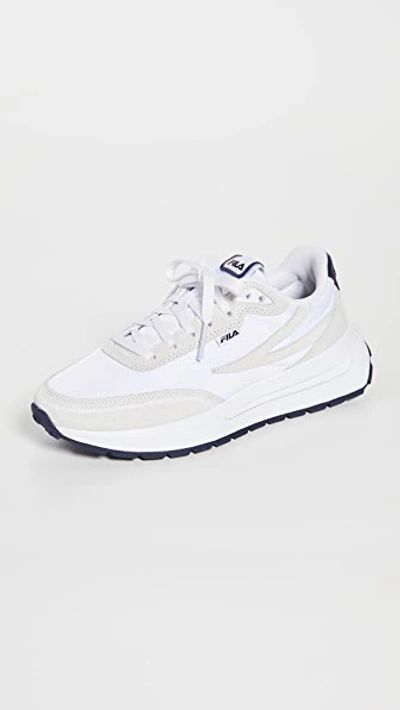 Shop Fila Renno Sneakers In White/ Navy/ Red