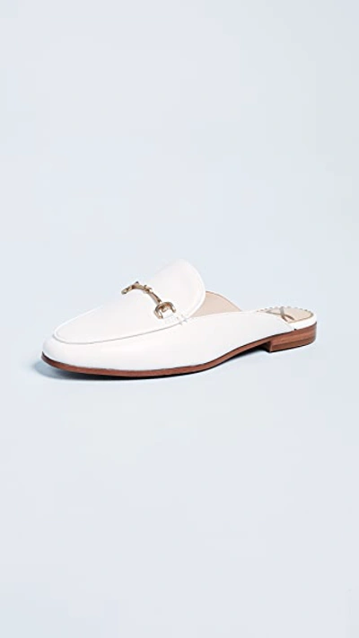 Sam Edelman Linnie Womens Leather Slip On Loafers In Bright White