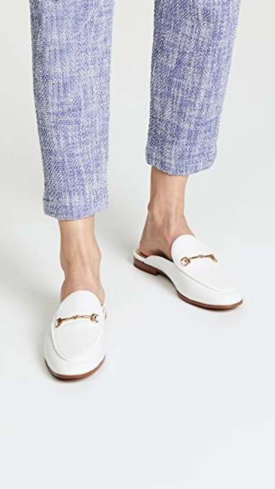 Sam Edelman Linnie Womens Leather Slip On Loafers In Bright White