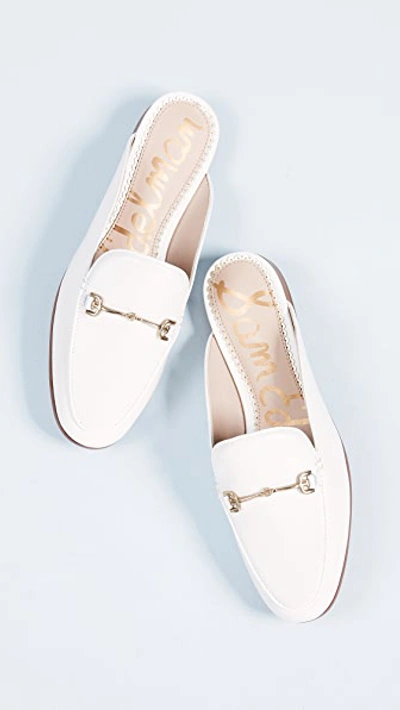 Sam Edelman Linnie Womens Leather Slip On Loafers In Bright White