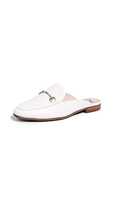 Sam Edelman Linnie Womens Leather Slip On Loafers In Bright White