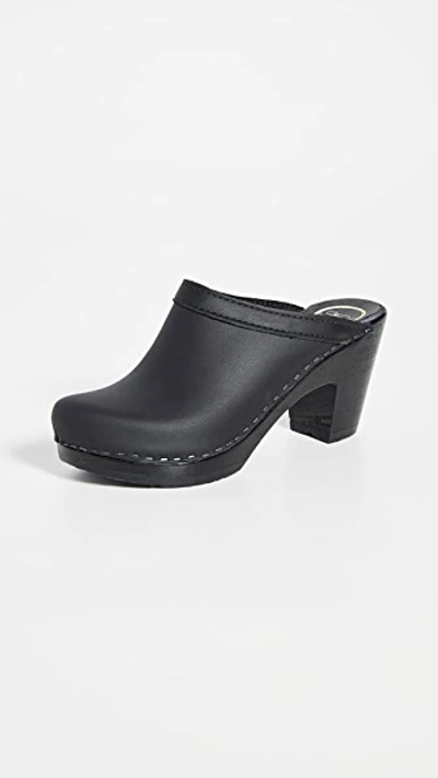 Shop No.6 Old School High Heel Clogs Black/black