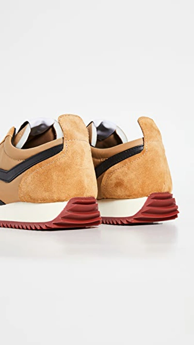 Rag & Bone Retro Runner Suede And Leather-trimmed Recycled Shell Sneakers In Mustard