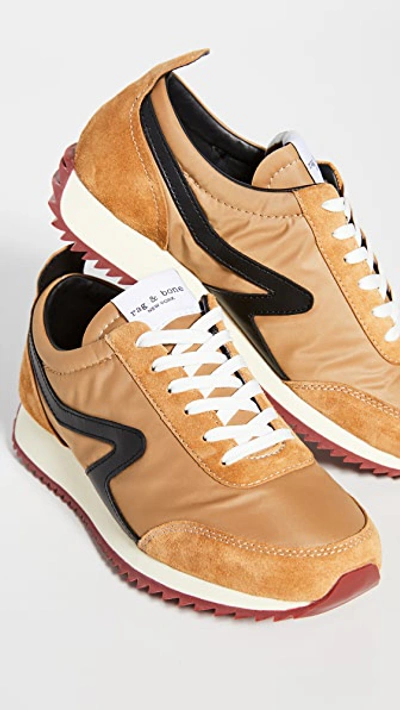 Rag & Bone Retro Runner Suede And Leather-trimmed Recycled Shell Sneakers In Mustard