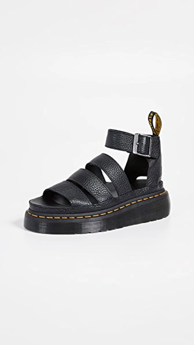 Dr. Martens Womens Clarissa Ii Quad Leather Platform Sandals In Black