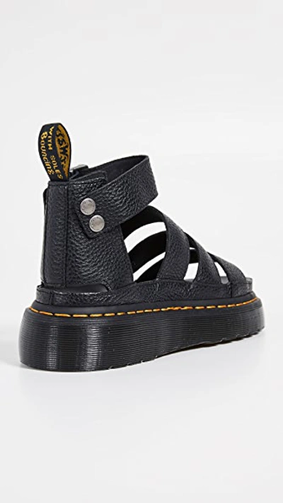 Dr. Martens Womens Clarissa Ii Quad Leather Platform Sandals In Black