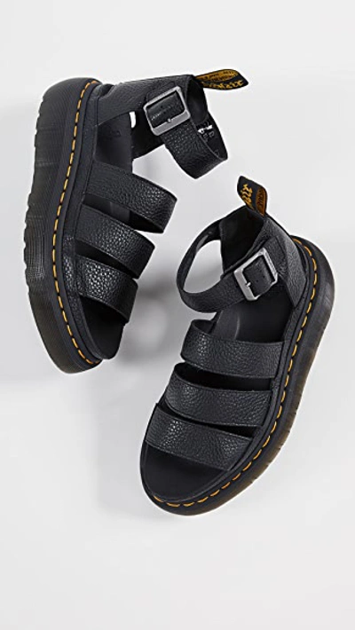 Dr. Martens Womens Clarissa Ii Quad Leather Platform Sandals In Black