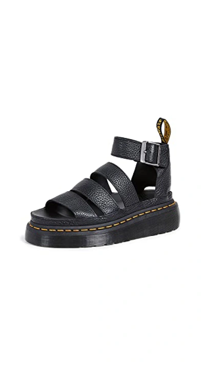 Dr. Martens Womens Clarissa Ii Quad Leather Platform Sandals In Black
