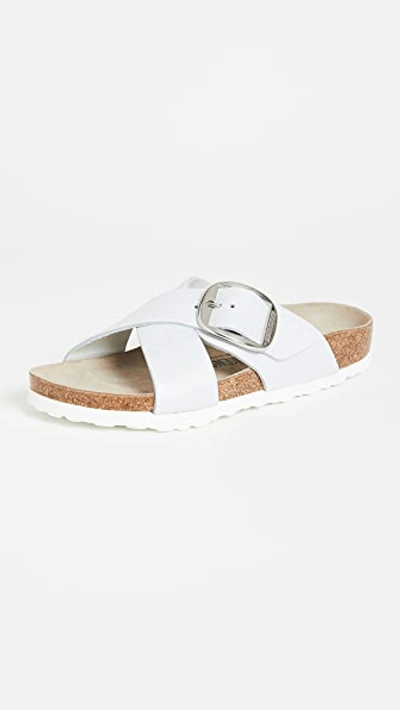 Birkenstock Siena Big Buckle Leather Sandals In White | ModeSens