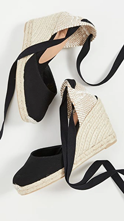 Shop Castaã±er Carina Wedge Espadrilles Black