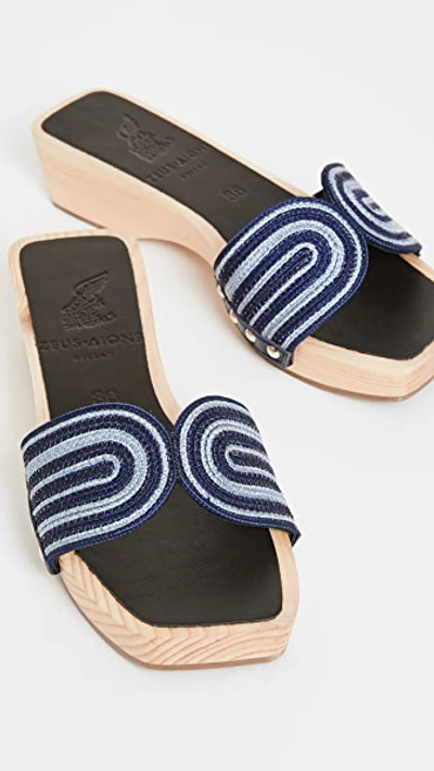 Shop Ancient Greek Sandals X Zeus + Dione The Harness Clogs In Navy/celeste