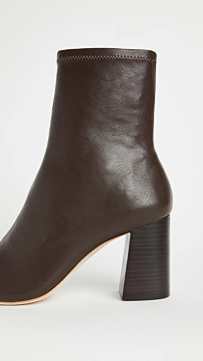Loeffler Randall Round-toe Leather Ankle Boots In Chocolate