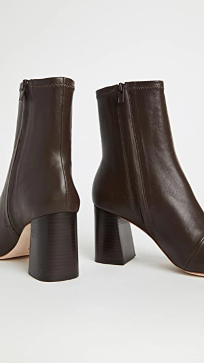 Loeffler Randall Round-toe Leather Ankle Boots In Chocolate