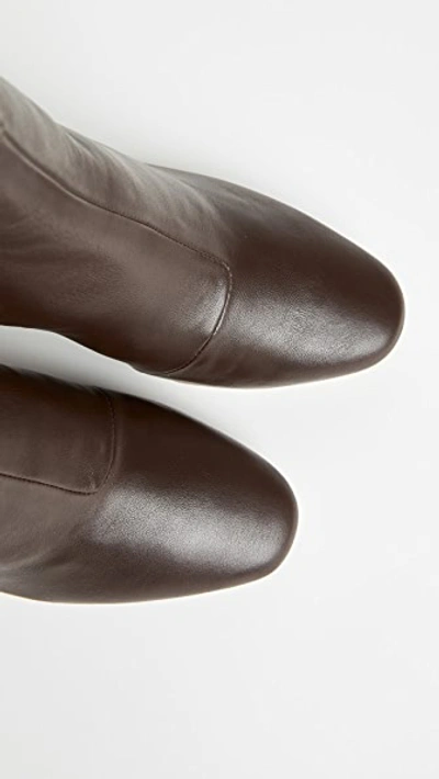 Loeffler Randall Round-toe Leather Ankle Boots In Chocolate