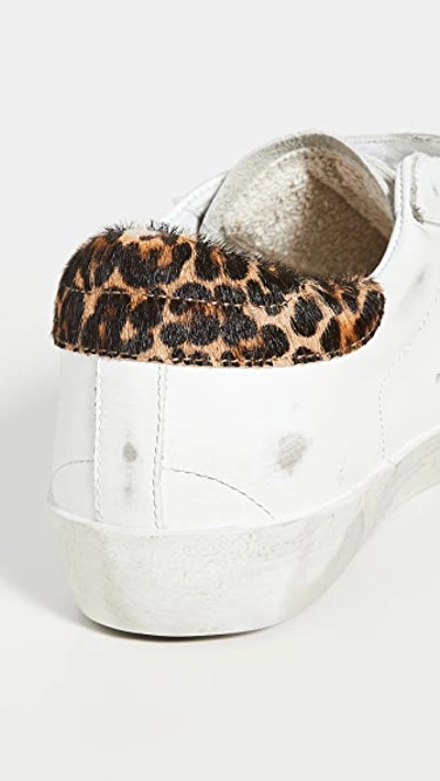 Shop Golden Goose Old School Sneakers In White/leopard