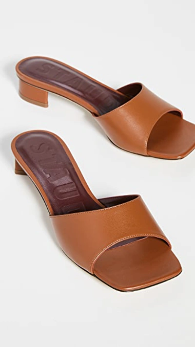 Shop Staud Simone Mules In Tan